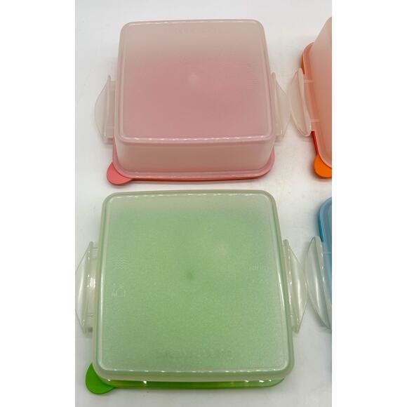 Tupperware CrystalWave Goody Box Set Vented W/ Handle Set Of 4 Never Used - Picture 6 of 14